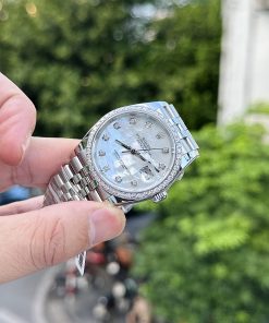 Rolex DateJust 126234 Custom Moissanite Diamonds Mother Of Pearl 36mm (4)