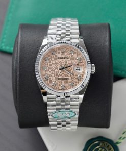 Rolex DateJust 126234 Replica Watch Pink Mosaic Dial Clean Factory 36mm (2)