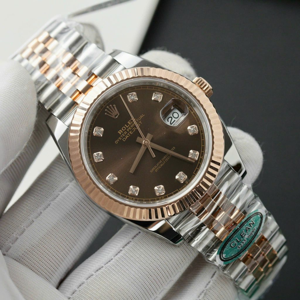 Rolex DateJust 126331 Dial Chocolate Replica Watch Gold Wrapped Clean Factory 41mm (2)