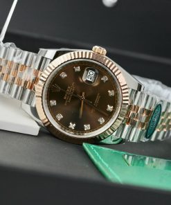 Rolex DateJust 126331 Dial Chocolate Replica Watch Gold Wrapped Clean Factory 41mm (2)