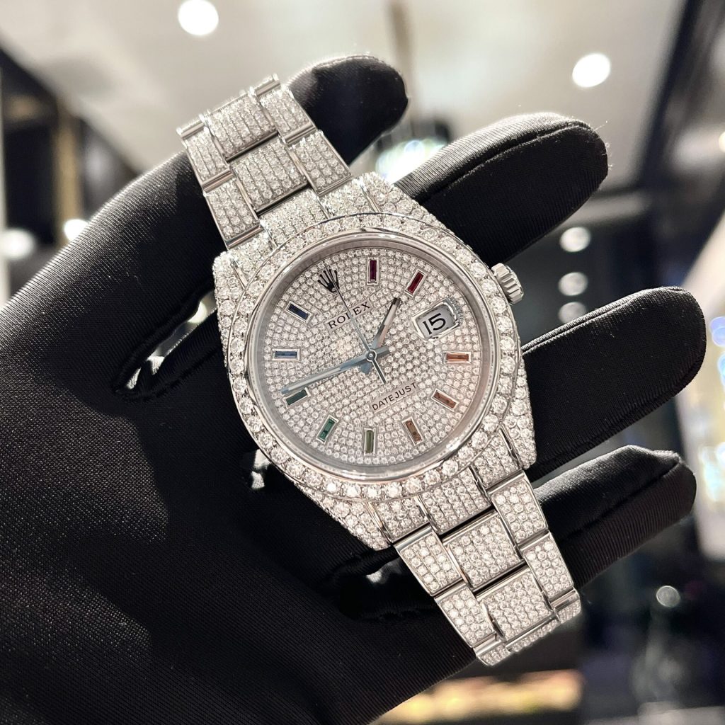 Rolex DateJust 126334 Customs Full Moissanite Diamonds Clone Watches
