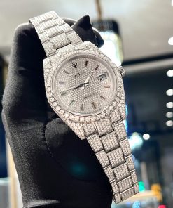 Rolex DateJust 126334 Customs Full Moissanite Diamonds Clone Watches