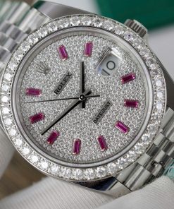 Rolex DateJust 126334 Customs Moissanite Diamonds Dial Best Replica 41mm