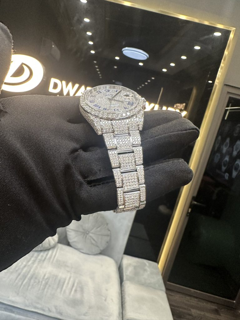 Rolex DateJust 126334 Iced Out Moissanite Roman Numerals 41mm (10)