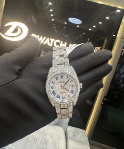 Rolex DateJust 126334 Iced Out Moissanite Roman Numerals 41mm (10)