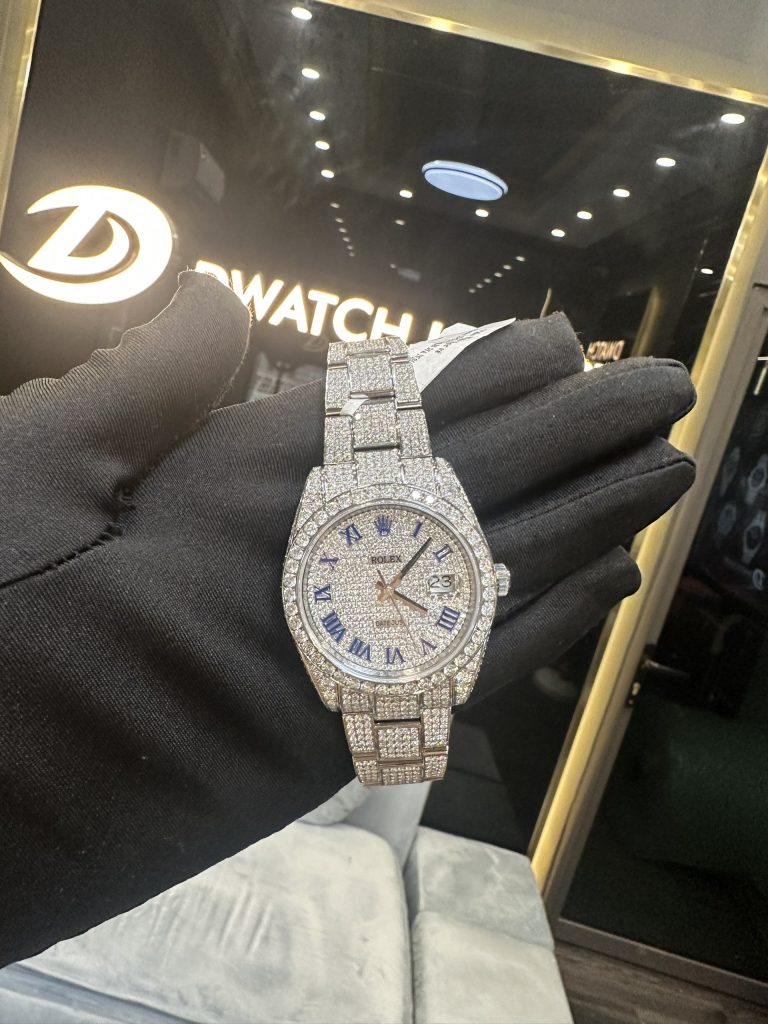 Rolex DateJust 126334 Iced Out Moissanite Roman Numerals 41mm (10)