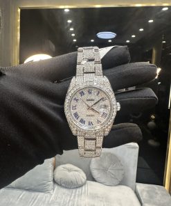 Rolex DateJust 126334 Iced Out Moissanite Roman Numerals 41mm (10)
