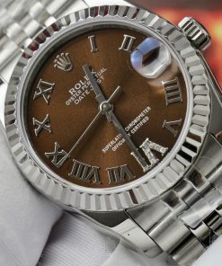 Rolex DateJust 178274 Replica 11 Watch Brown Dial Jubilee Strap 31mm (2)