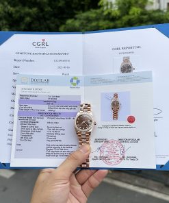 Rolex DateJust 18K Gold Wrapped Custom Moissanite Diamonds Chocolate Dial 31mm (1)