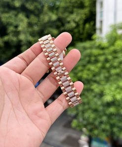 Rolex DateJust 18K Gold Wrapped Custom Moissanite Diamonds Chocolate Dial 31mm (1)