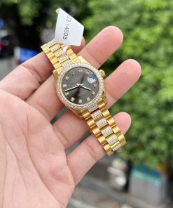 Rolex DateJust 18K Gold Wrapped Custom Moissanite Diamonds Women's 31mm (2)