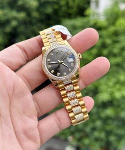 Rolex DateJust 18K Gold Wrapped Custom Moissanite Diamonds Women's 31mm (2)
