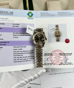 Rolex DateJust 18K Gold Wrapped Replica Watches GM Factory Gray Dial 31mm (2)