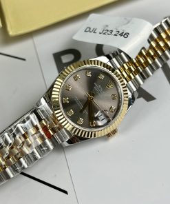 Rolex DateJust 18K Gold Wrapped Replica Watches GM Factory Gray Dial 31mm (2)