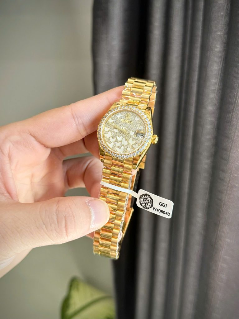 Rolex DateJust 278278 Dial Butterfly Replica Watch Gold Wrapped + Moissanite Diamonds 31mm (2)