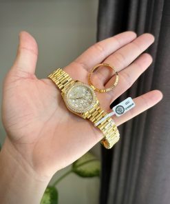 Rolex DateJust 278278 Dial Butterfly Replica Watch Gold Wrapped + Moissanite Diamonds 31mm (2)