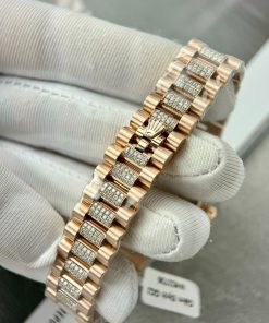 Rolex DateJust Best Replica Watch Custom 18K Rose Gold Diamond Moissanite 31mm (1)