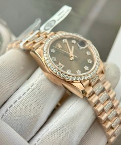 Rolex DateJust Best Replica Watch Custom 18K Rose Gold Diamond Moissanite 31mm (1)