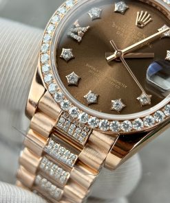 Rolex DateJust Best Replica Watch Custom 18K Rose Gold Diamond Moissanite 31mm (1)