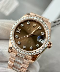 Rolex DateJust Best Replica Watch Custom 18K Rose Gold Diamond Moissanite 31mm (1)