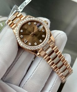 Rolex DateJust Best Replica Watch Custom 18K Rose Gold Diamond Moissanite 31mm (1)