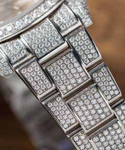 Rolex DateJust Best Replica Watch Custom Moissanite Diamonds Siver Dial 41mm (2)