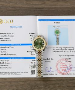 Rolex DateJust Best Replica Watch Green Dial Custom Gold Wrapped + Moissanite Diamond GMF 31mm (1)