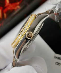Rolex DateJust Best Replica Watch Green Dial Custom Gold Wrapped + Moissanite Diamond GMF 31mm (1)