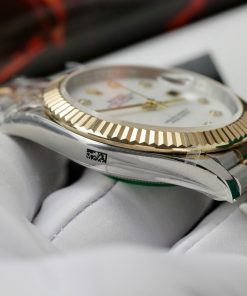 Rolex DateJust Best Replica Watch Mother Of Pearl Dial Custom Gold Wrapped 41mm (2)