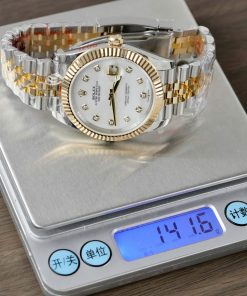 Rolex DateJust Best Replica Watch Mother Of Pearl Dial Custom Gold Wrapped 41mm (2)