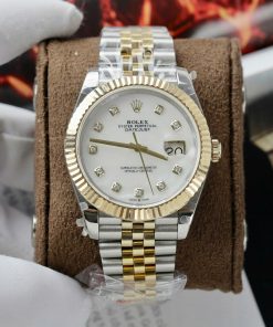 Rolex DateJust Best Replica Watch Mother Of Pearl Dial Custom Gold Wrapped 41mm (2)