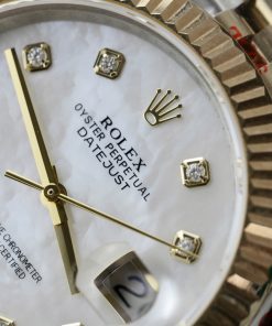 Rolex DateJust Best Replica Watch Mother Of Pearl Dial Custom Gold Wrapped 41mm (2)