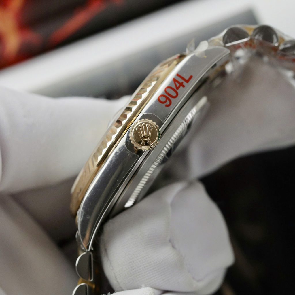 Rolex DateJust Best Replica Watch Mother Of Pearl Dial Custom Gold Wrapped 41mm (2)