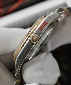 Rolex DateJust Best Replica Watch Mother Of Pearl Dial Custom Gold Wrapped 41mm (2)