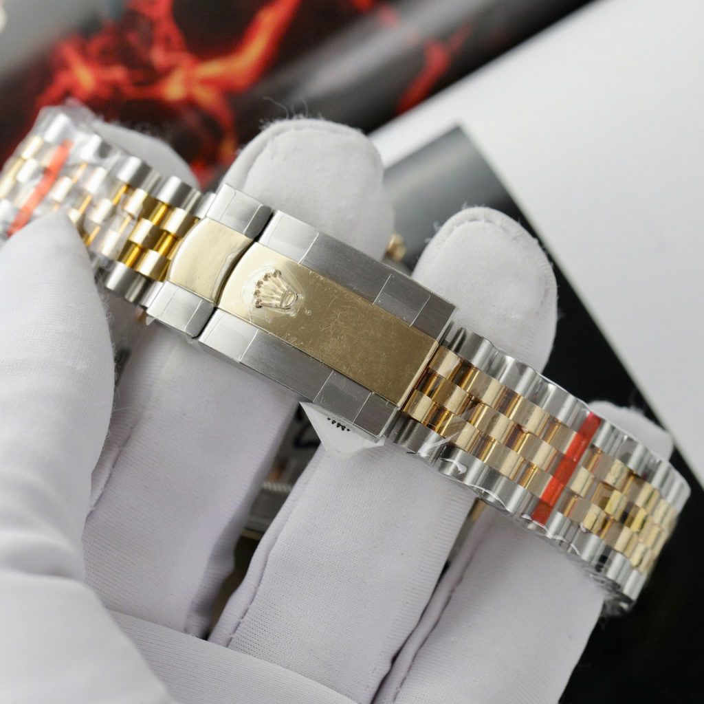 Rolex DateJust Best Replica Watch Mother Of Pearl Dial Custom Gold Wrapped 41mm (2)