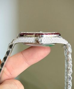 Rolex DateJust Best Replica Watch Ruby + Moissanite Diamonds Custom 41mm (2)