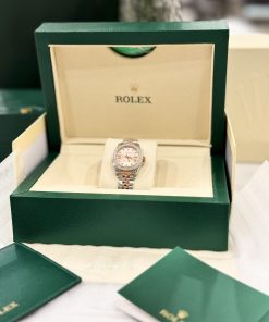 Rolex DateJust Bezel Diamond Moissanite Replica Watch Womens Dial Pink 28mm (2)