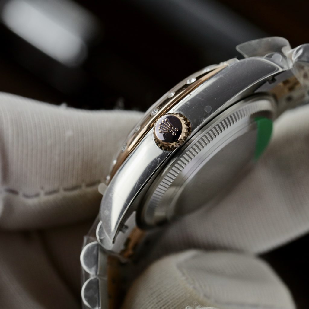 Rolex DateJust Bezel Diamonds Best Replica Demi Rose Gold 31mm (1)