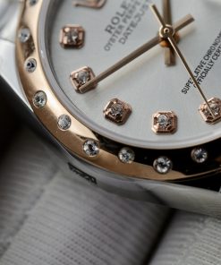 Rolex DateJust Bezel Diamonds Best Replica Demi Rose Gold 31mm (1)
