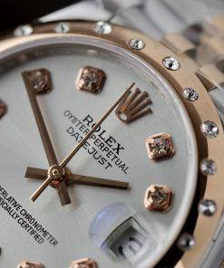Rolex DateJust Bezel Diamonds Best Replica Demi Rose Gold 31mm (1)