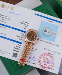 Rolex DateJust Bezel Moissanite Diamonds Chocolate Dial Women's 31mm (2)