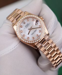 Rolex DateJust Bezel Moissanite Diamonds MOP Dial Women's 31mm (5)