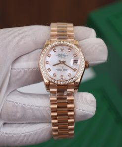 Rolex DateJust Bezel Moissanite Diamonds MOP Dial Women's 31mm (5)