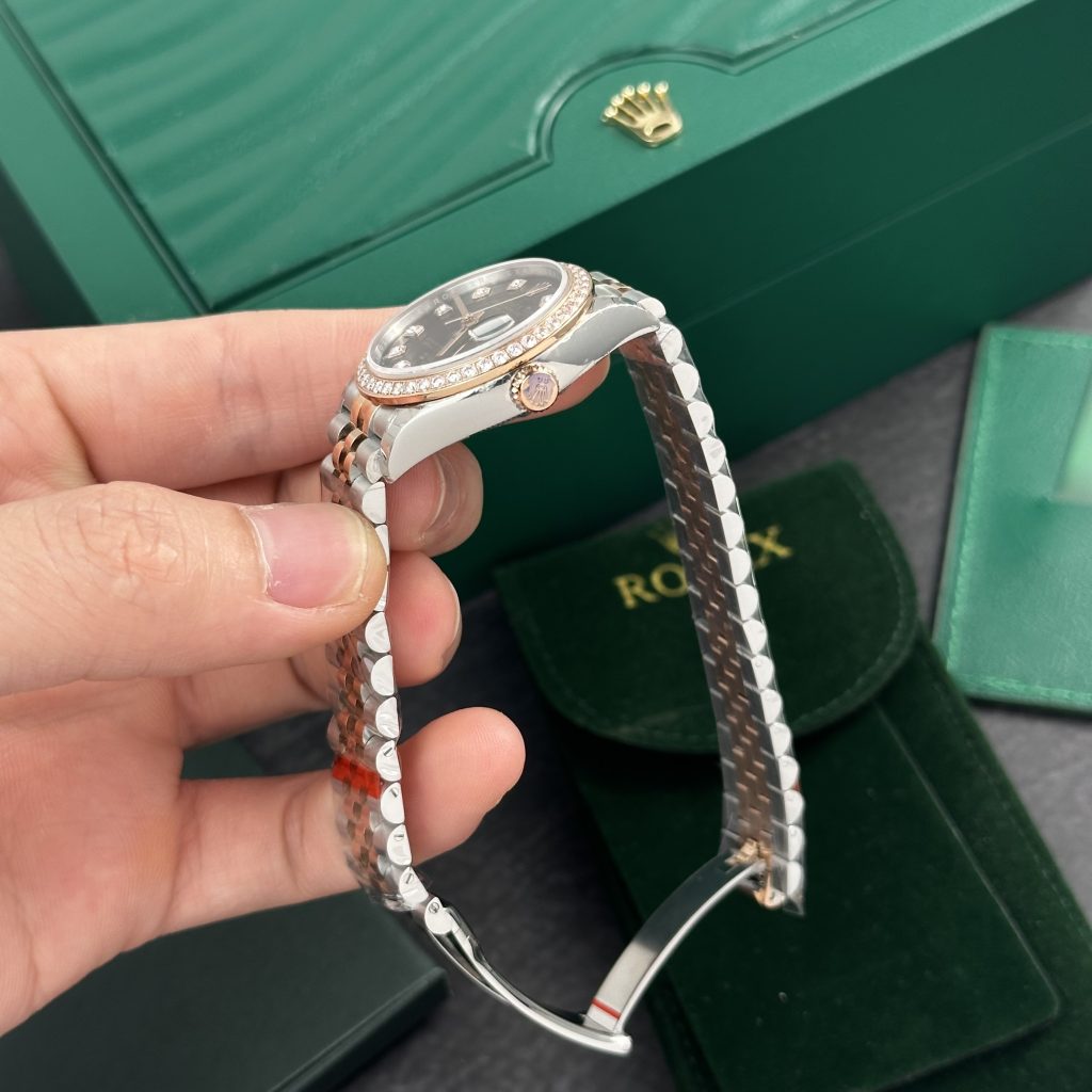 Rolex DateJust Chocolate Dial Diamonds Bezel Replica Women's 31mm (2)