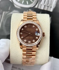 Rolex DateJust Custom 18K Rose Gold Diamond Moissanite Replica Watches 31mm (2)