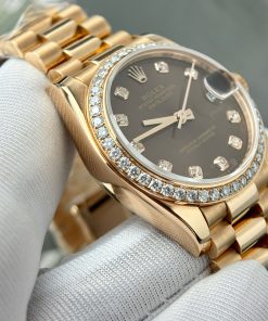 Rolex DateJust Custom 18K Rose Gold Diamond Moissanite Replica Watches 31mm (2)