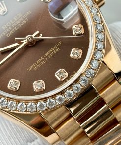 Rolex DateJust Custom 18K Rose Gold Diamond Moissanite Replica Watches 31mm (2)