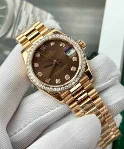 Rolex DateJust Custom 18K Rose Gold Diamond Moissanite Replica Watches 31mm (2)