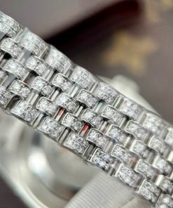Rolex DateJust Custom Full Diamond Moissanite Best Replica Watch Clean Factory 41mm (2)