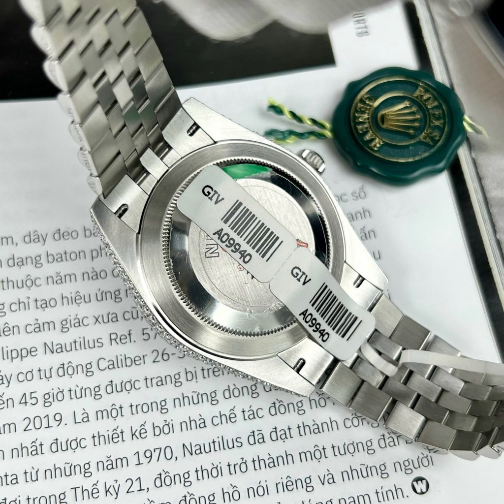 Rolex DateJust Custom Moissanite Diamonds Replica Watches Blue Dial 41mm (1)